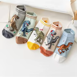 Calcetines dinosaurio para niños - Algodón suave y transpirables