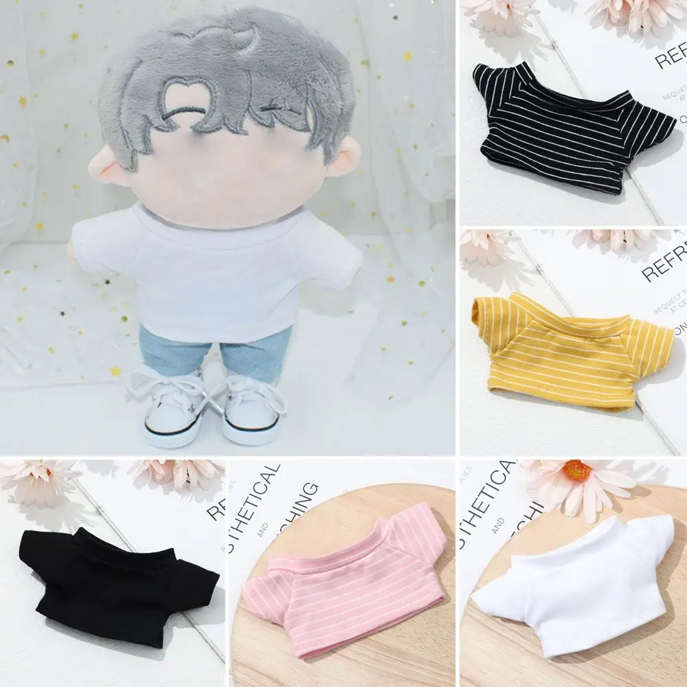 Camiseta a rayas en tela de algodón para muñeca de 20CM