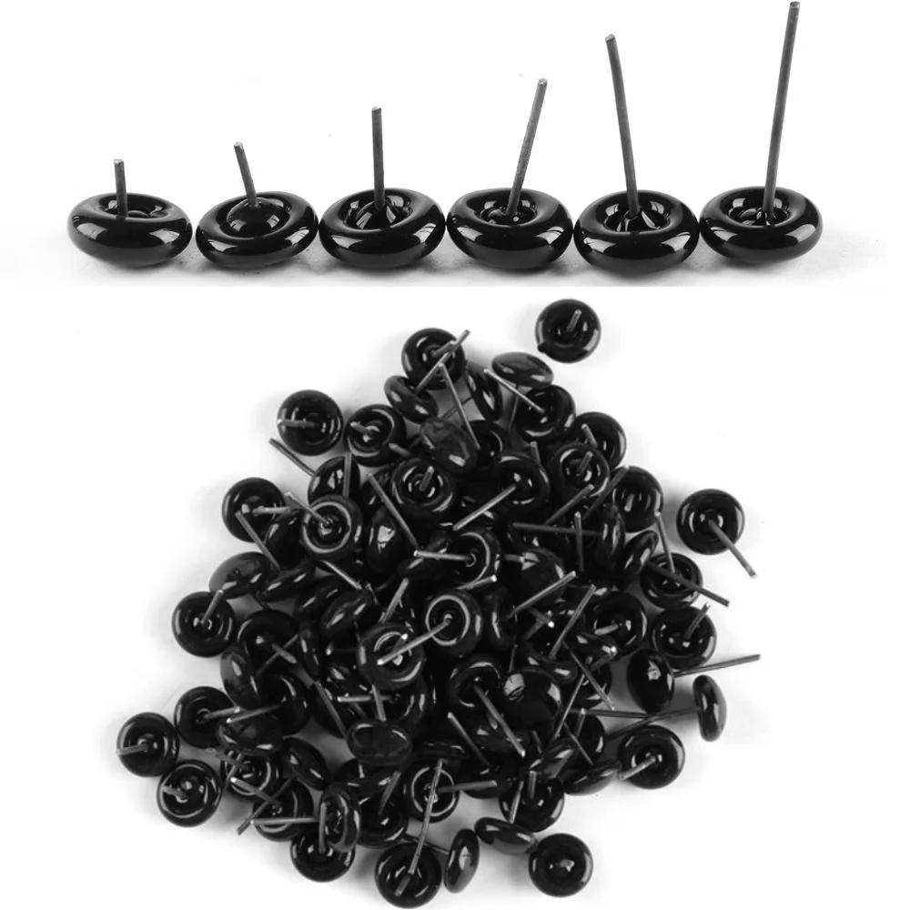 Ojos de seguridad cristal negros para muñecas y peluches - imagen 4