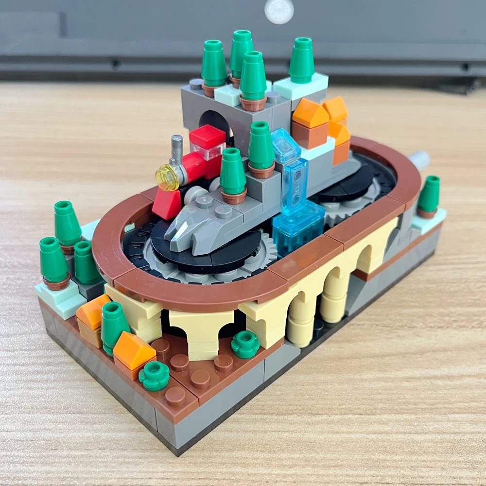 Bloques de construcción tren con manivela para montaje infantil - imagen 2