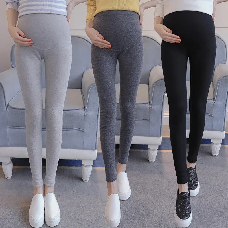 Leggings de maternidad cálidos de invierno con tejido grueso - imagen 2
