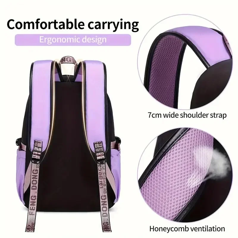 Mochila escolar juvenil para portátil y libros, estilo universitario