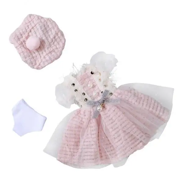 Traje navideño para muñecas Bitty de 1/6 con vestido, sombrero y ropa interior