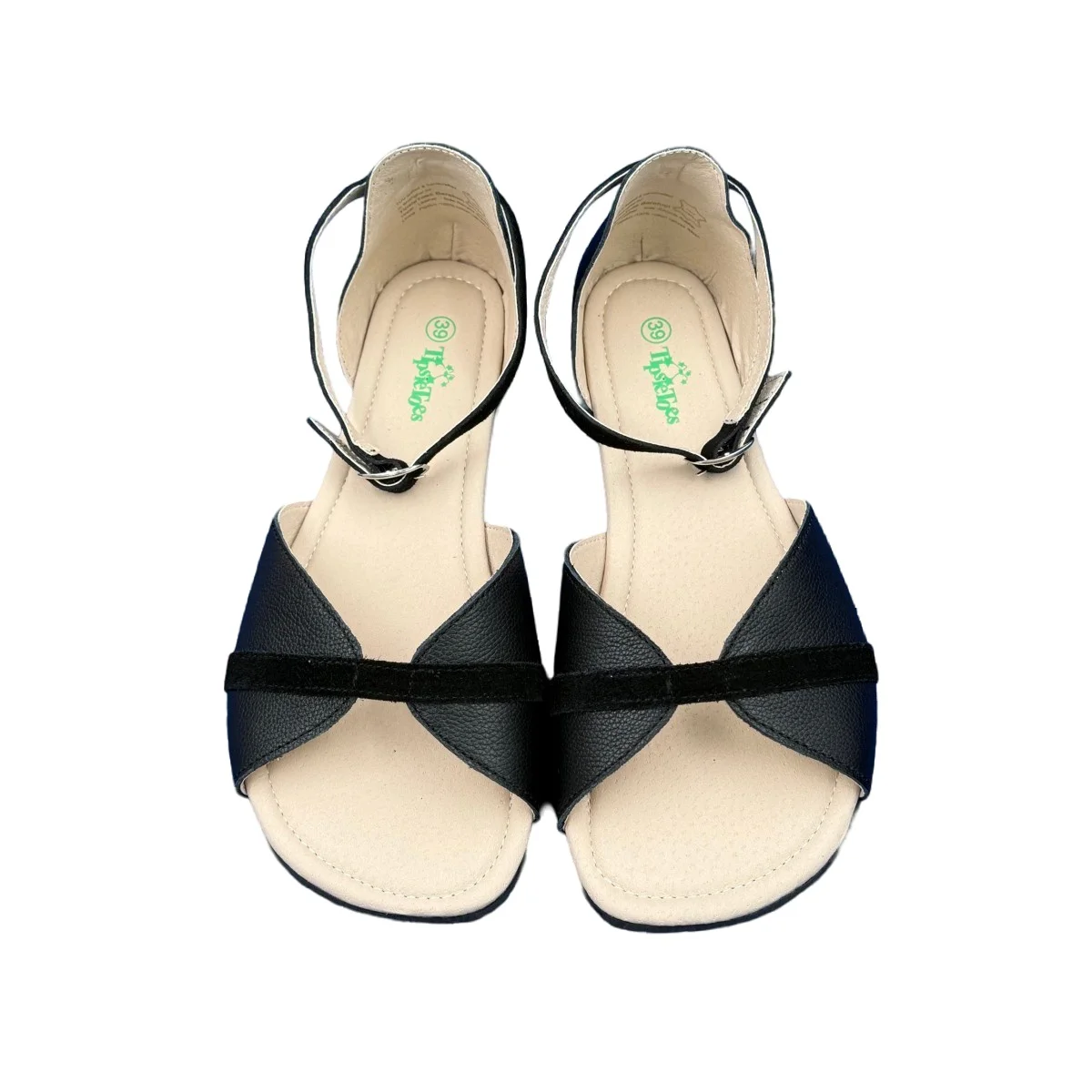 Tipsietoes Sandalias planas de cuero genuino ligeras