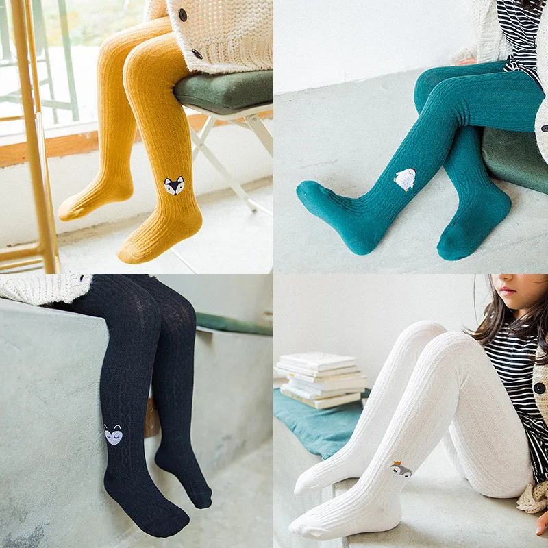 Pantimedias cálidas para niñas con bordado de dibujos animados - imagen 4