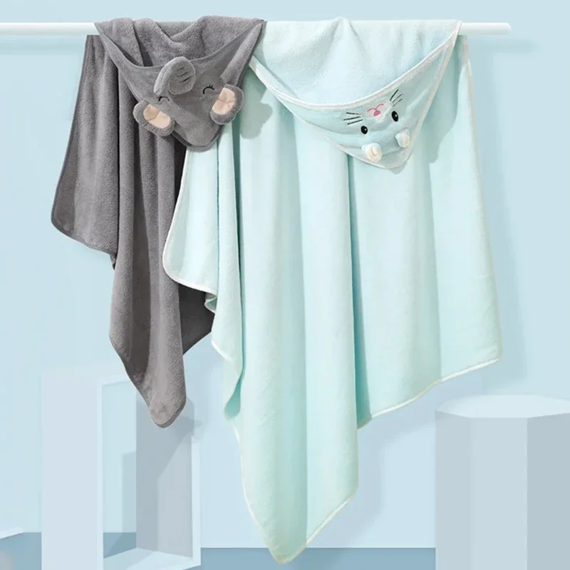 Toalla con capucha para bebé – Manta suave de algodón con animales - imagen 5
