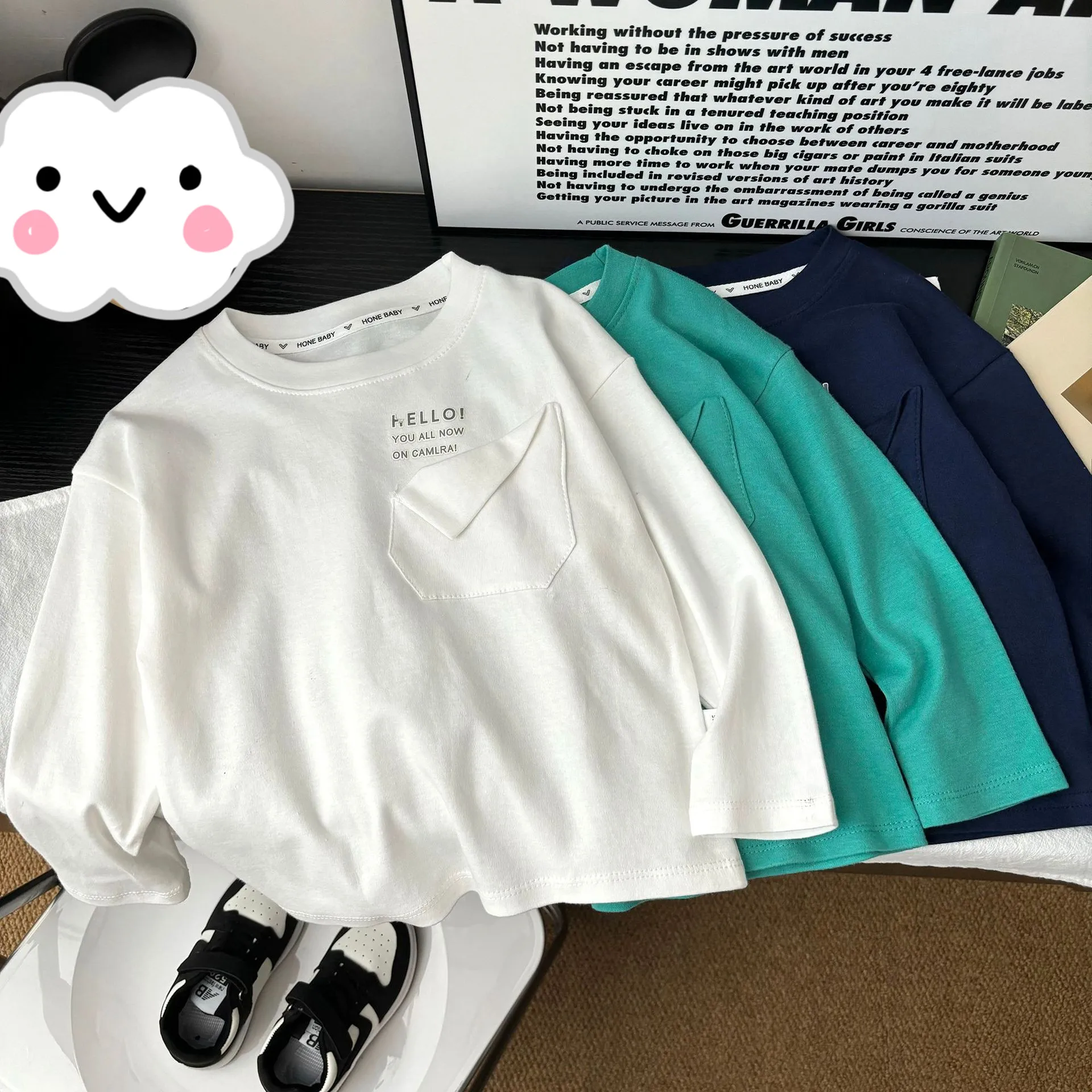 Camiseta de manga larga de algodón para bebé niño – Cuello redondo otoño - imagen 2