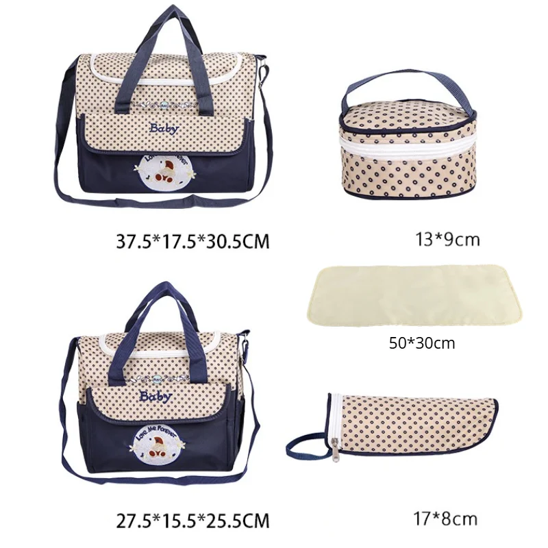 Bolsa de pañales impermeable con cambiador y para biberones - imagen 3