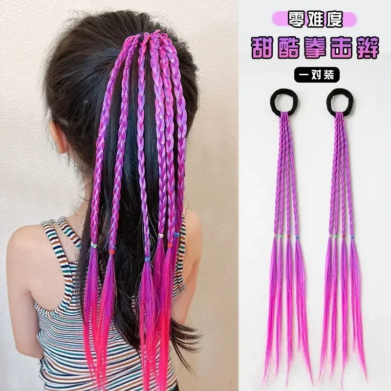 Accesorios pelo niña: lazos princesa y sombreros trenzados coloridos - imagen 4