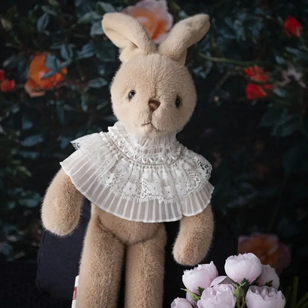 Peluche conejo de orejas largas con bufanda para decoración y juego