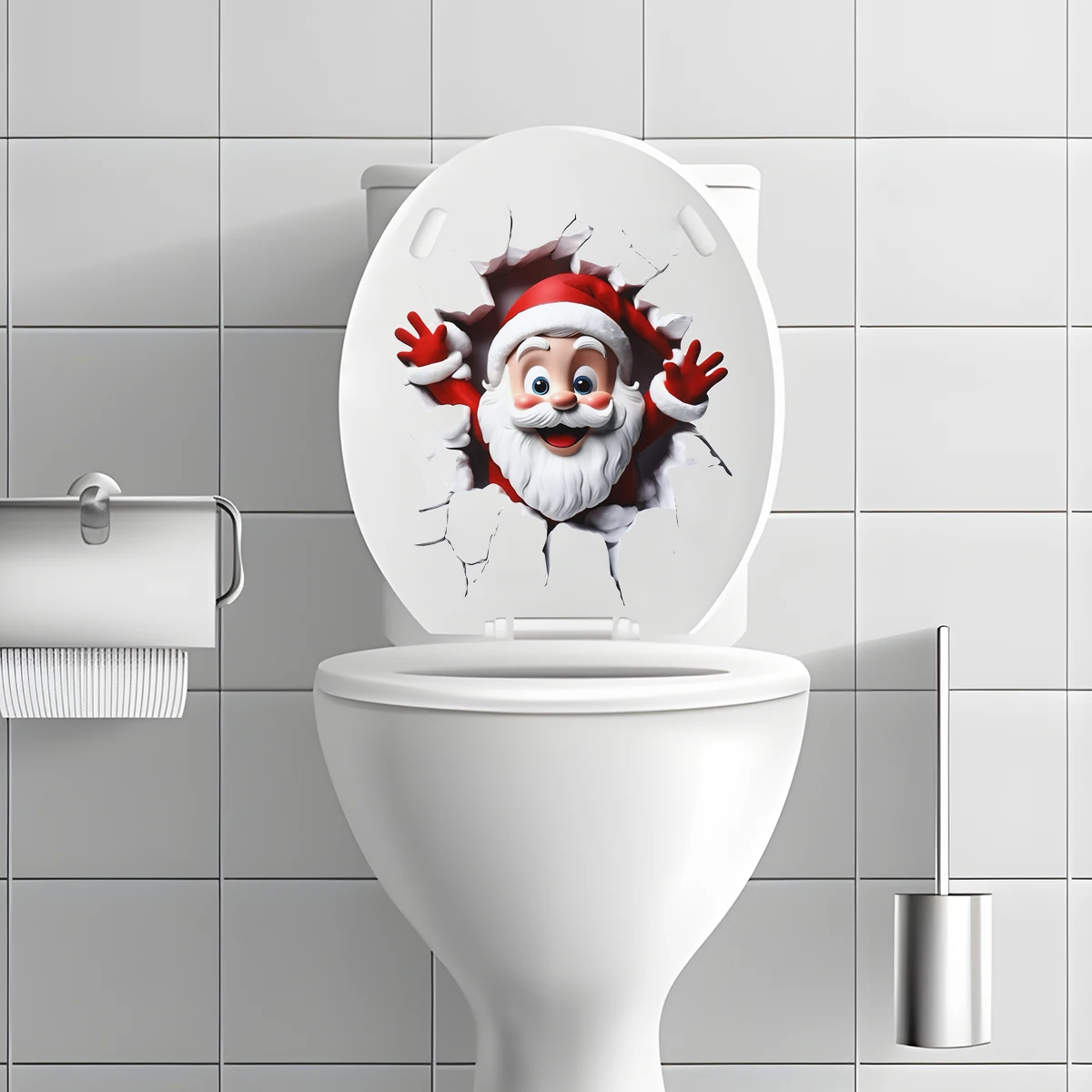 Adhesivo de baño navideño con colgante de Navidad para pared y hogar - imagen 3