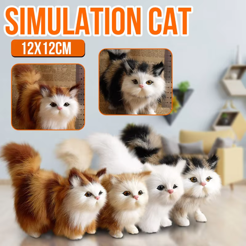 Gato de peluche suave – Animal realista para niños