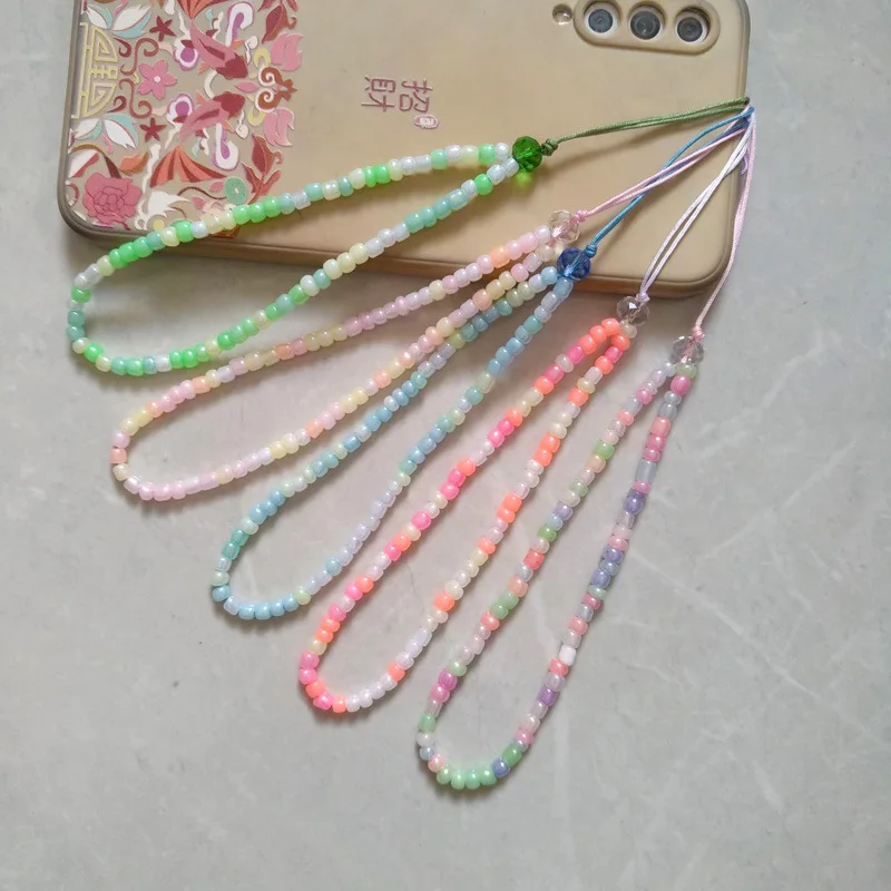 Cordón para teléfono con cuentas de cerámica estilo macaron - imagen 3