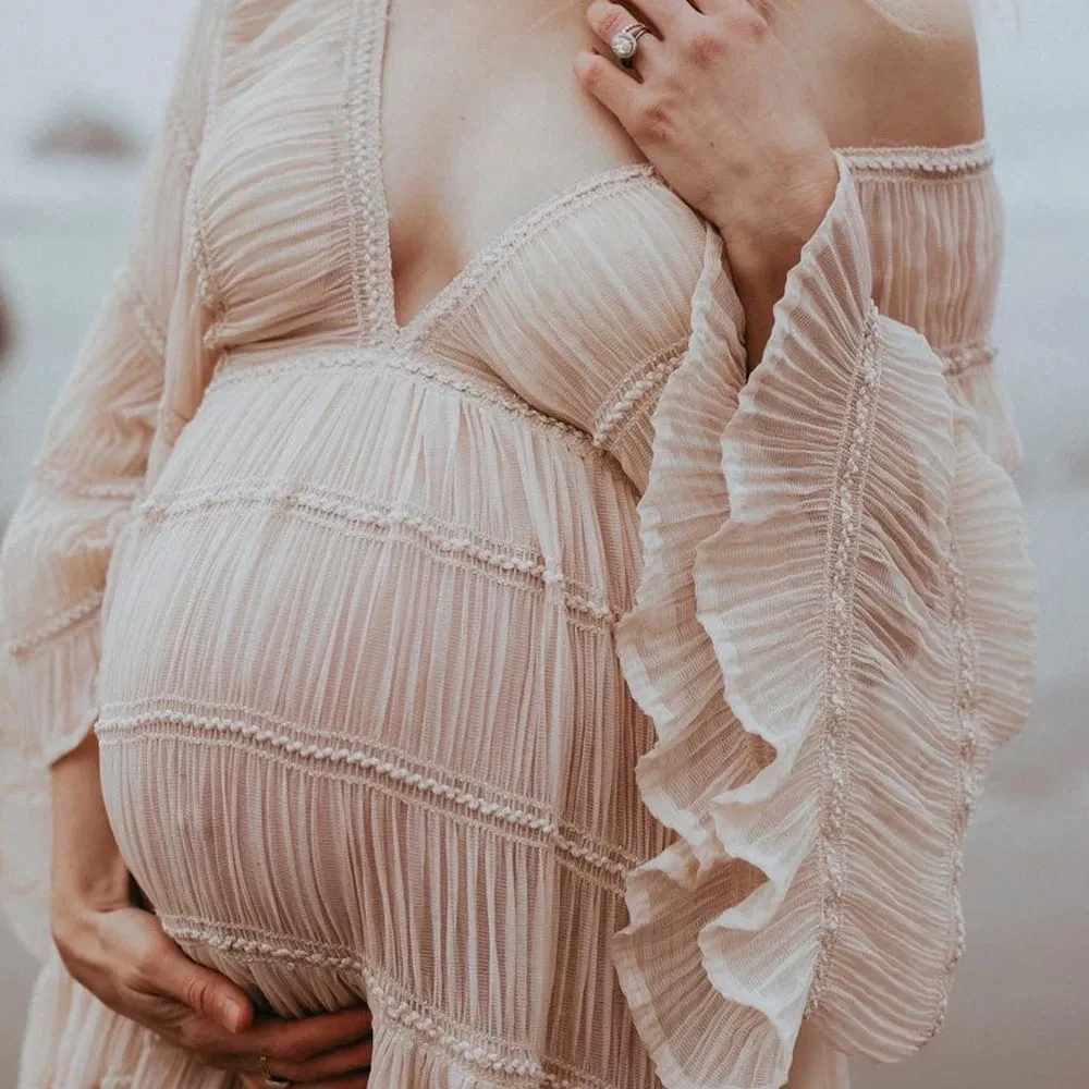 Vestido de maternidad en sesión de fotos