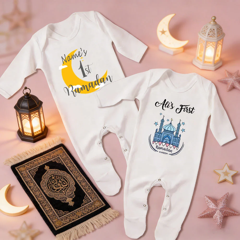 Pelele infantil para primer Ramadán en tonos suaves