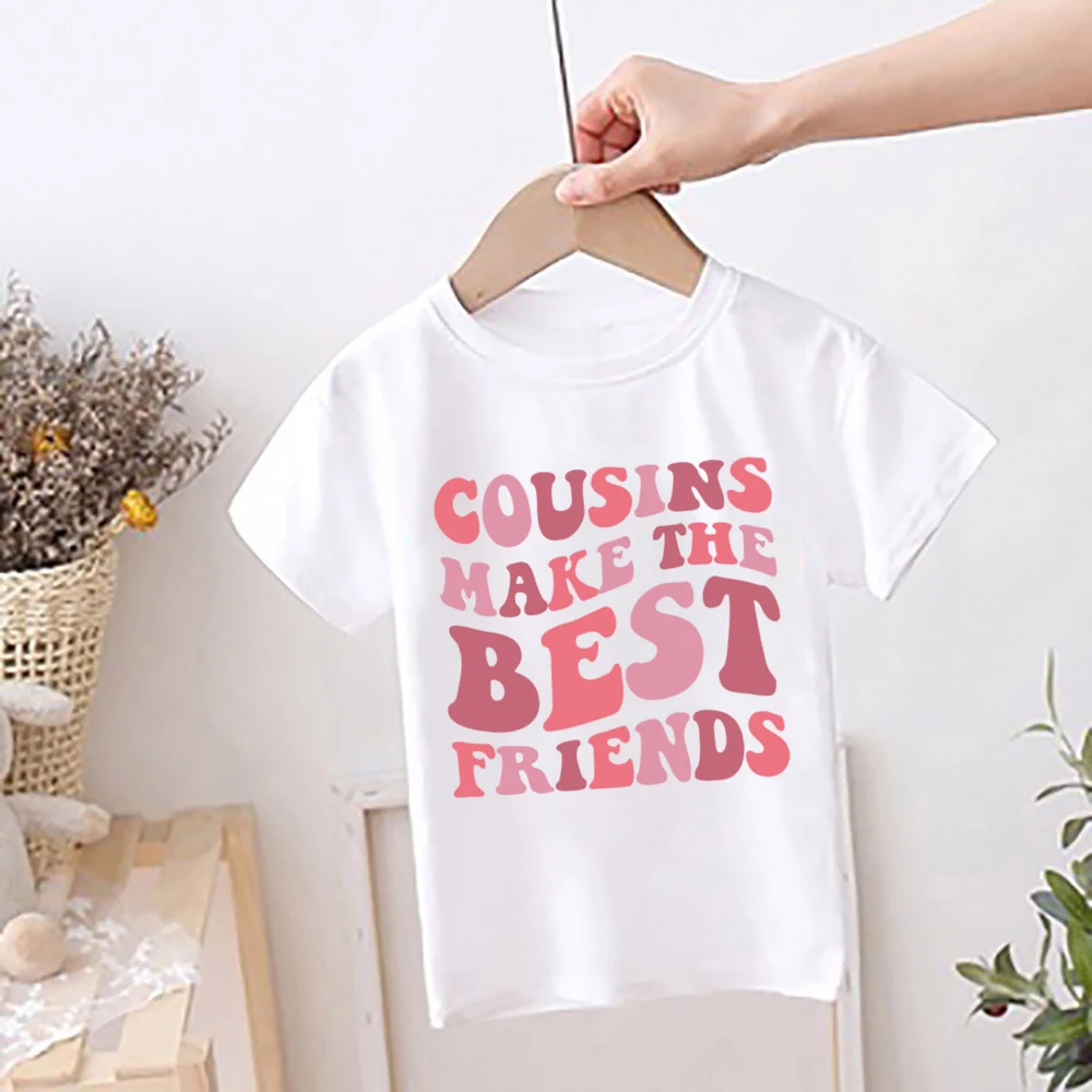 Cousins camiseta estampada de verano para niños y niñas, manga corta - imagen 4