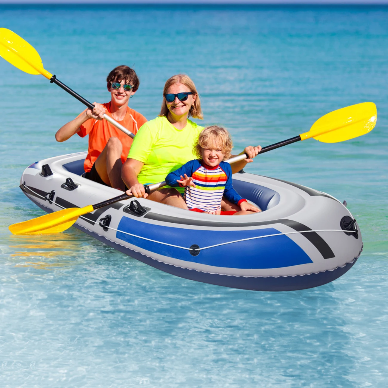 Balsa inflable de piscina portátil con bomba manual para lago - imagen 3