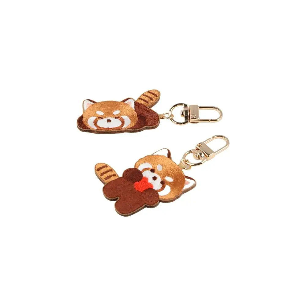 Llavero de panda rojo kawaii bordado temática té con leche - imagen 5