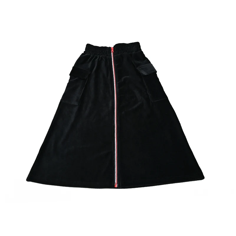 Vestido niña otoño-invierno con falda maxi y bolsillo