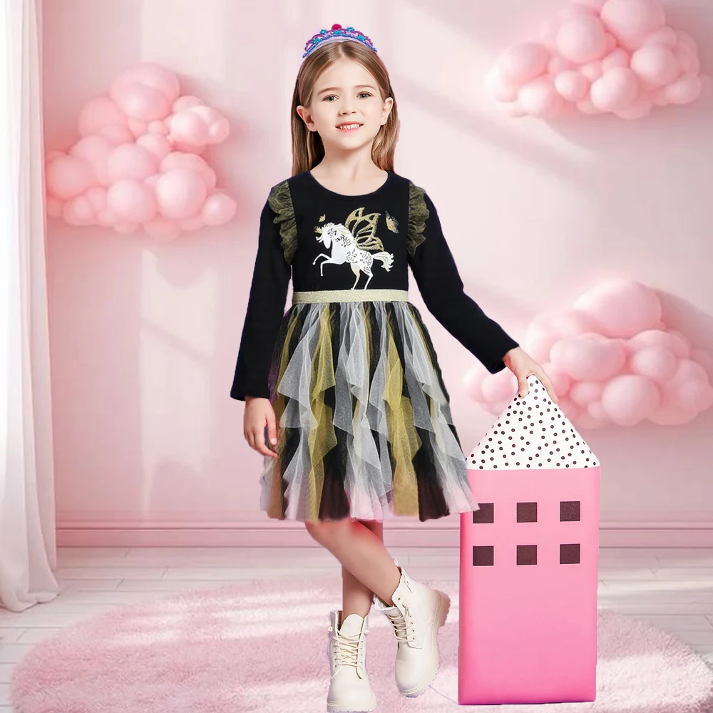 Vestido de princesa DXTON con detalle de malla irregular