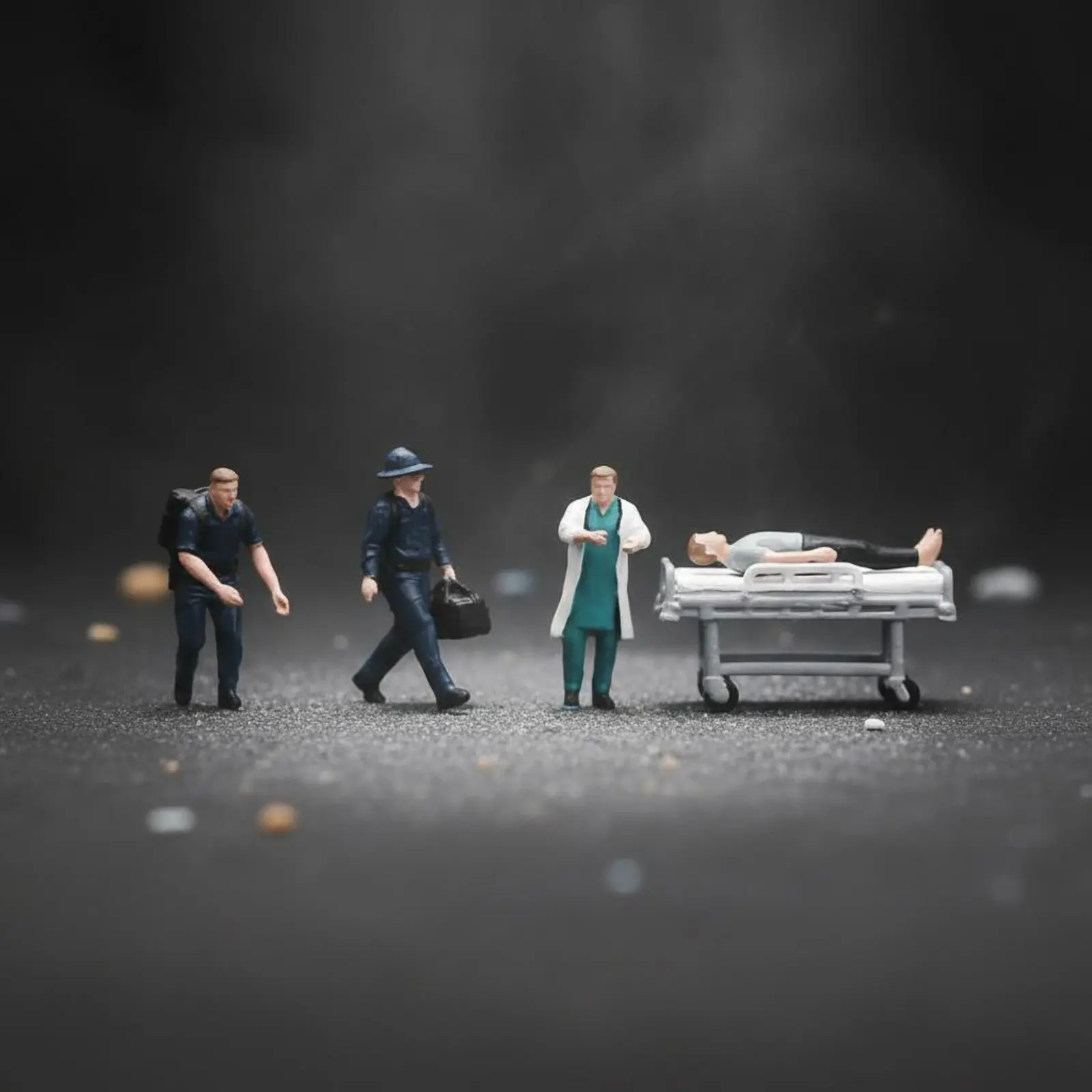 Figuras de rescatistas médicos en miniatura pintadas a mano - imagen 5