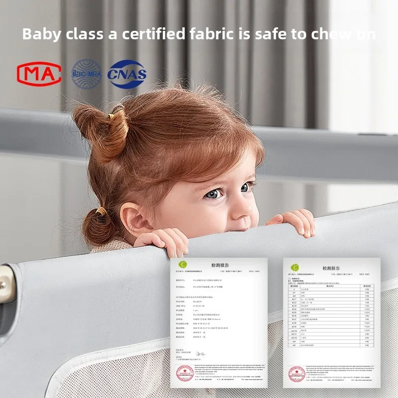 Barandilla de seguridad abatible para cama de bebé con riel lateral - imagen 5