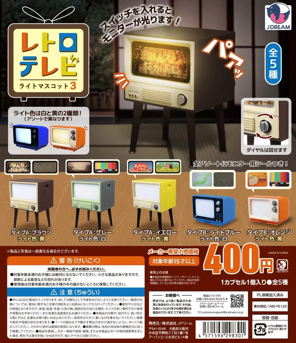 Monitor retro LED 1/12 J.Dream con pantalla retroiluminada activada