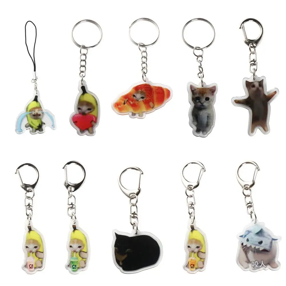 Llavero Banana Cat de gato plátano para mochila y bolso - imagen 2