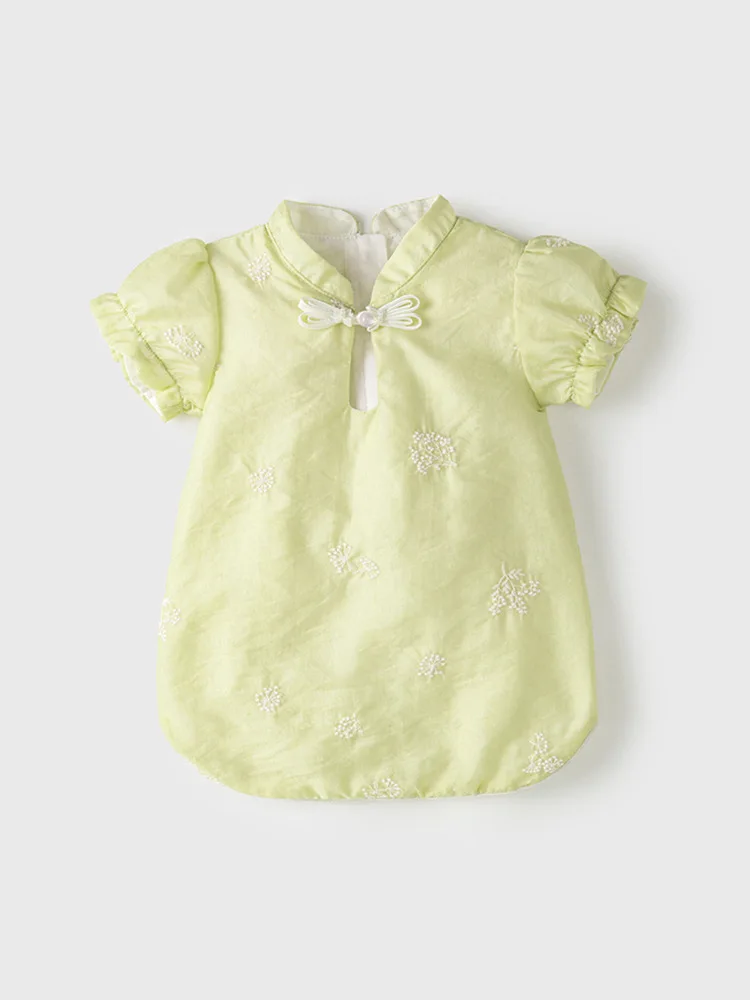 Vestido infantil de flores con estética elegante tipo ropa china