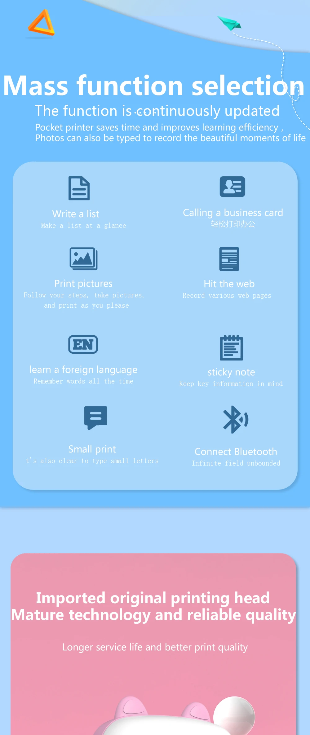 Pantalla de la app conectada a la impresora