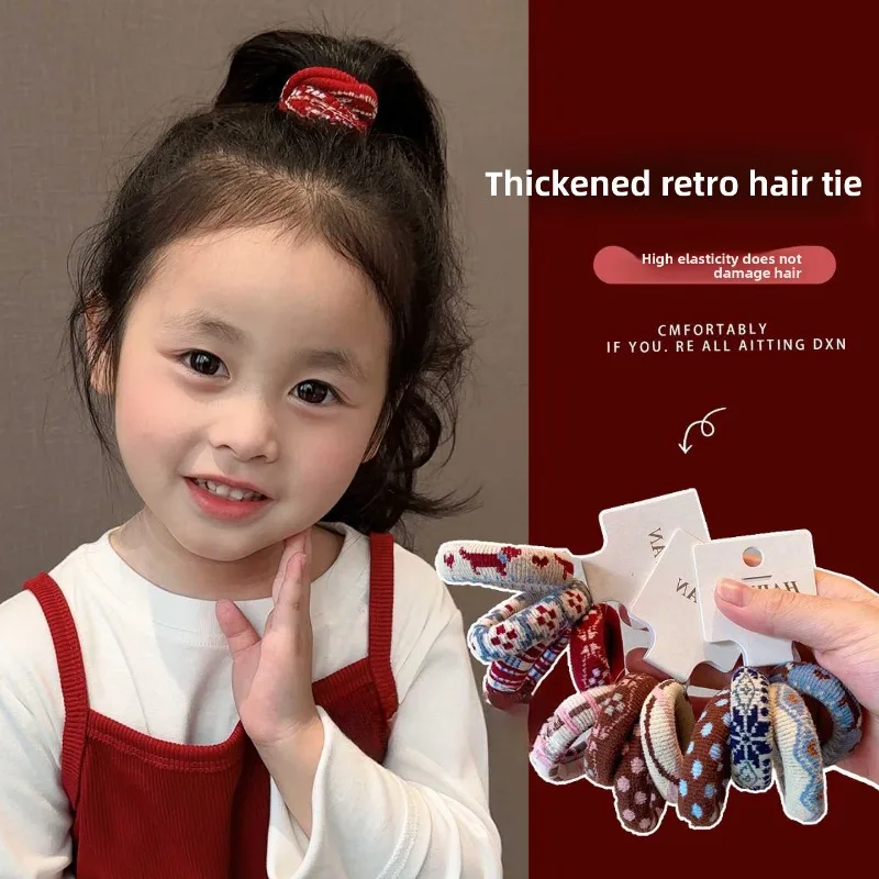 Lazos para el pelo de invierno infantiles estilo coreano, coleteros - imagen 4