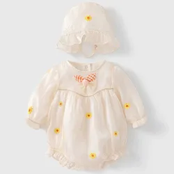 Mono princess con flores para niña – Manga larga y sombrero