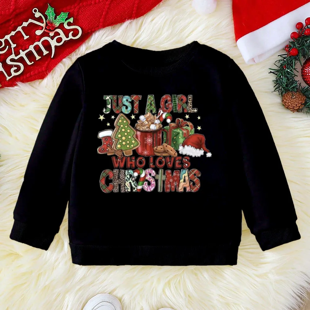 Sudadera navideña para niños con capucha, estampado Papá Noel - imagen 3