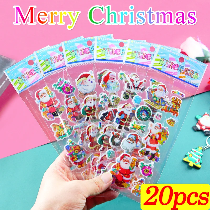 Pegatinas 3D navideñas de Papá Noel – Decoración infantil - imagen 5