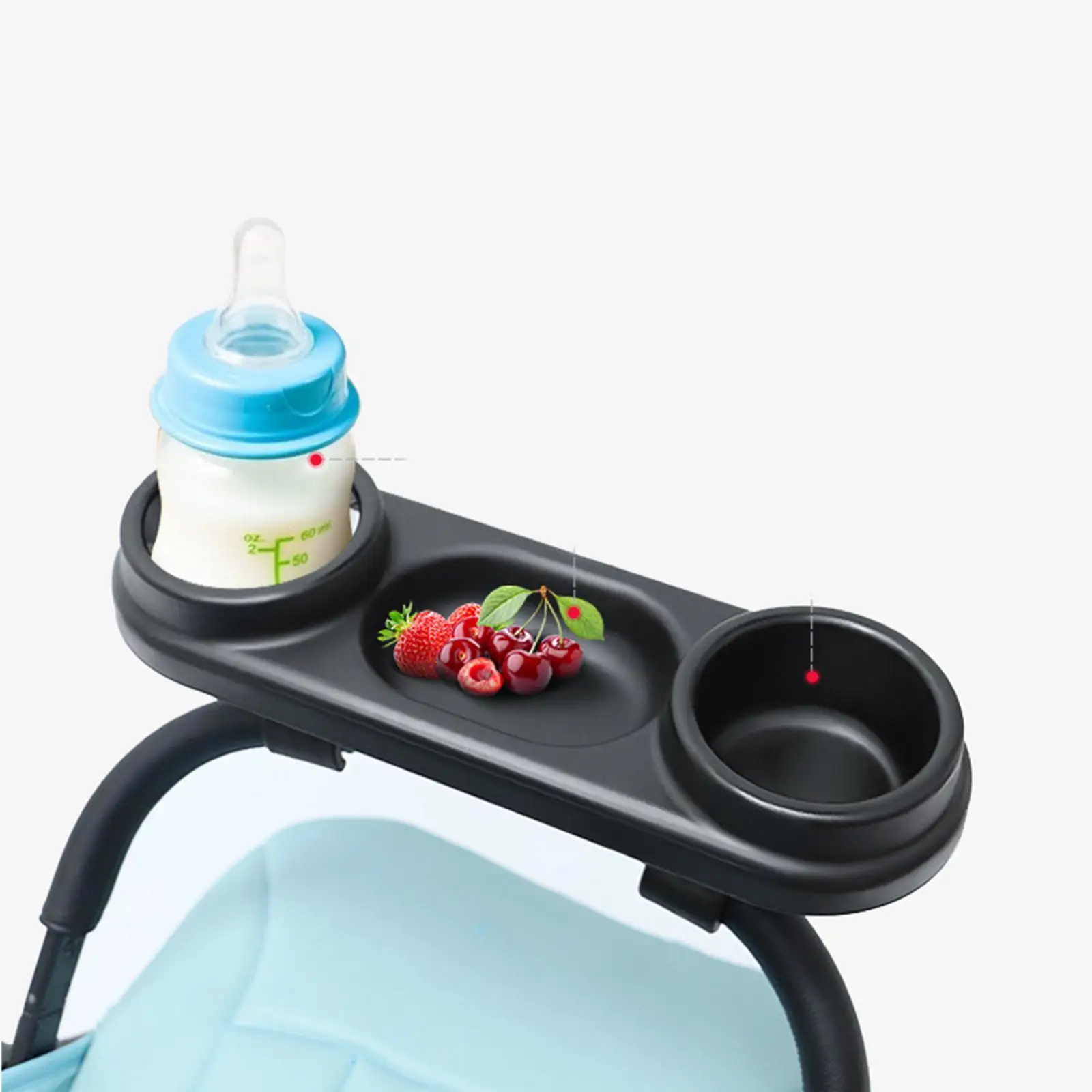 Bandeja para cochecito con portavasos y refrigerios duradera - imagen 5
