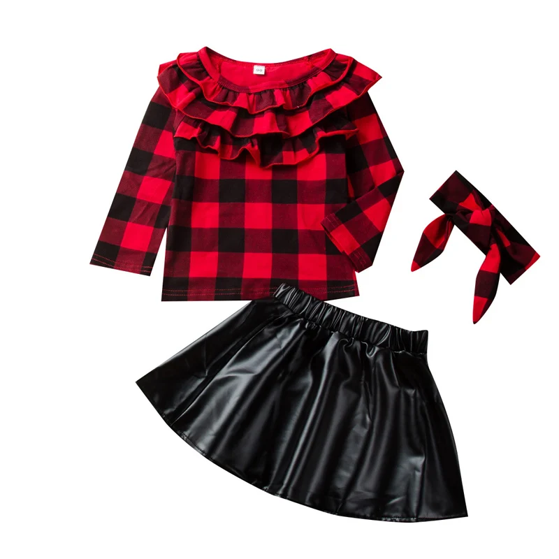 Conjunto uniforme de punto cálido para niña: jersey y falda plisada