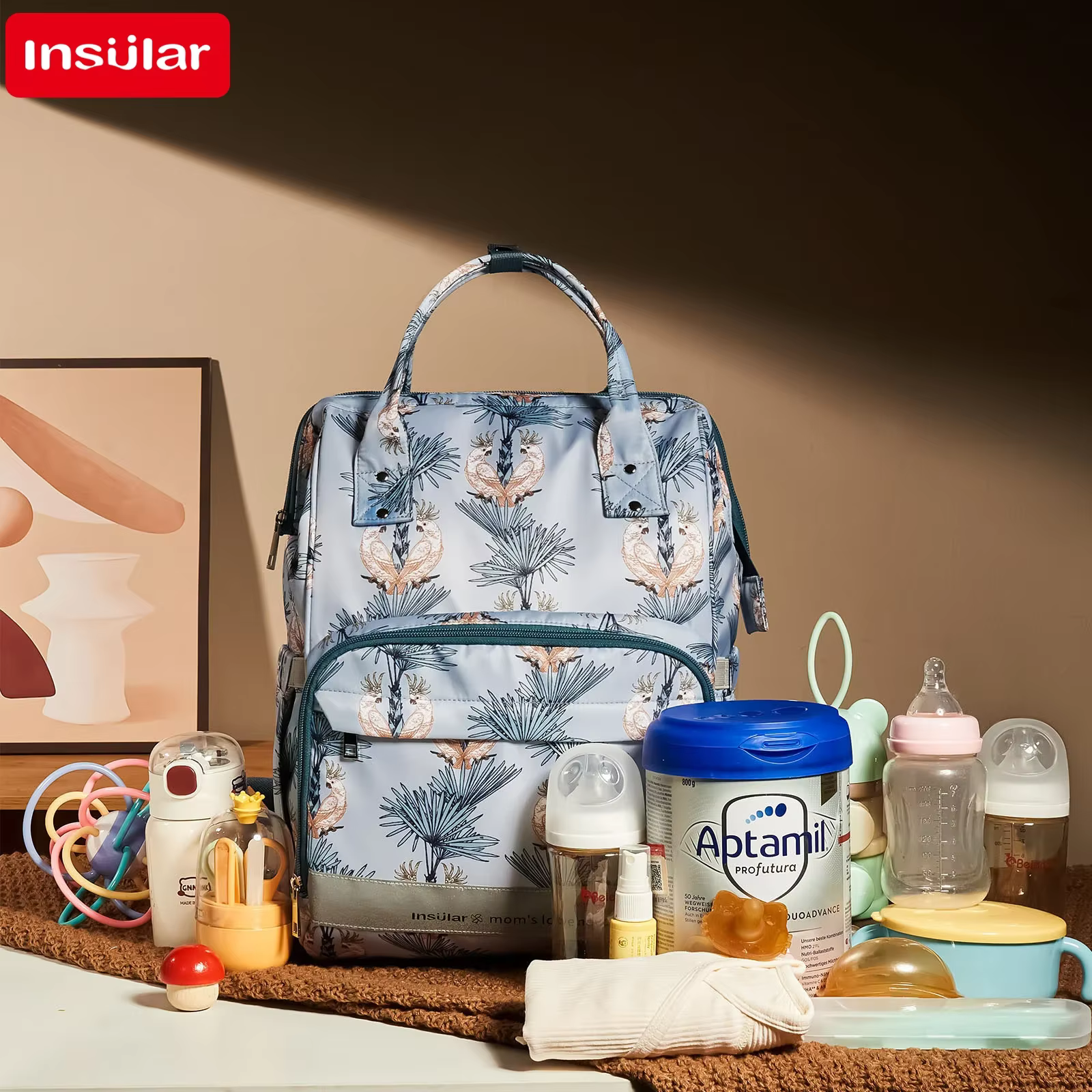 Bolsa de pañales impermeable con cambiador para cochecito - imagen 3