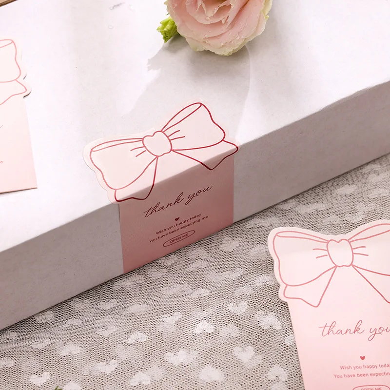 Pegatinas agradecimiento con lazo rosa para regalo Día Madre - imagen 5