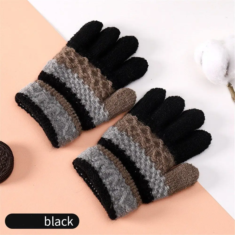Guantes infantiles de lana para otoño e invierno, mitones suaves