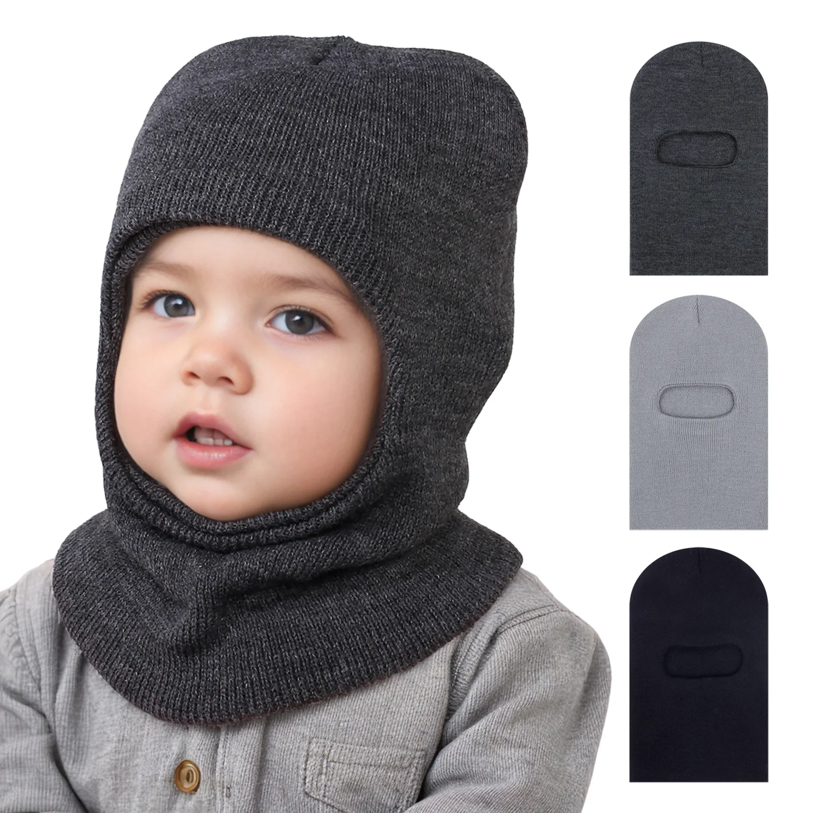 Jersey bebé de punto grueso cálido con protección orejas y cuello - imagen 4