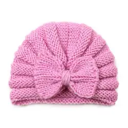 85AE Gorro de invierno con lazo para niños pequeños, abrigo al viento