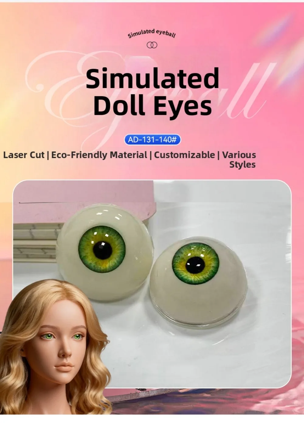 Variedad de estilos de ojos de silicona para elegir