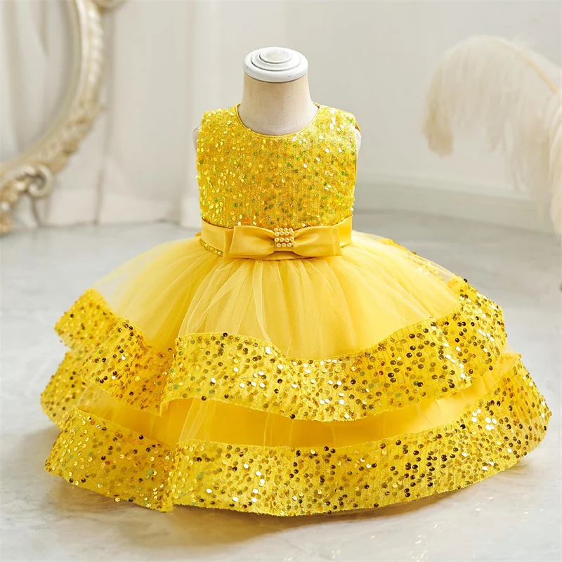 Vestido niña princesa con lentejuelas para fiesta - imagen 2