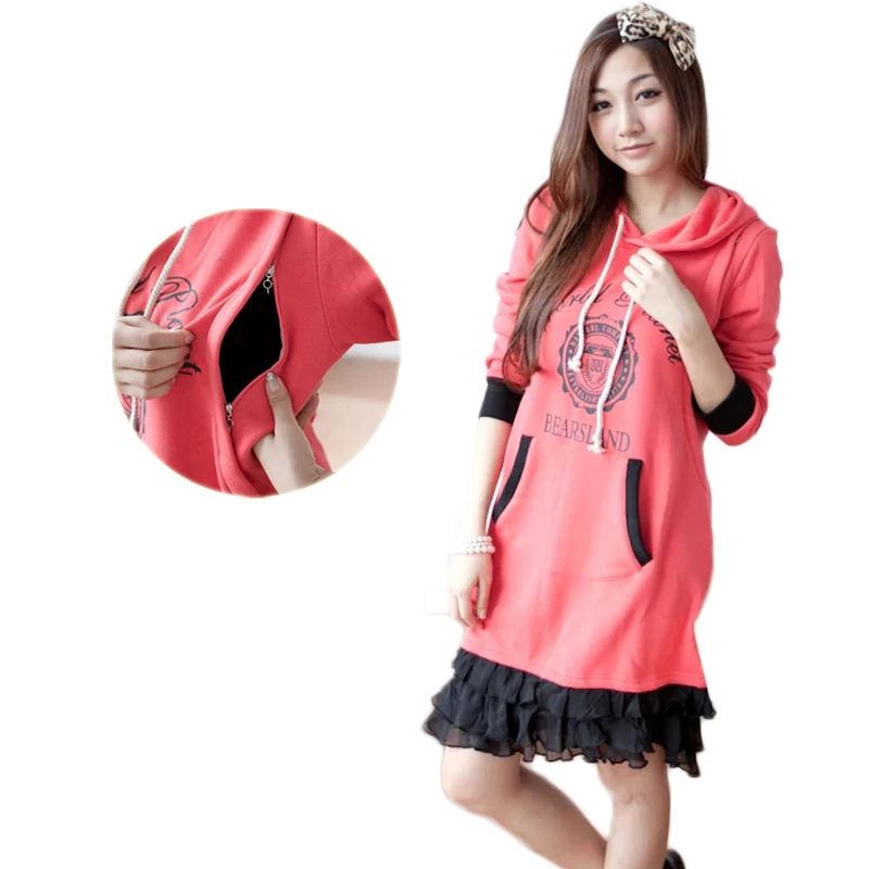 Sudadera de lactancia térmica con forro polar para invierno - imagen 4