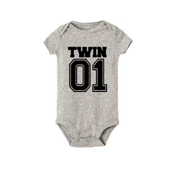 Pack body a juego con estampado de gemelos para bebé recién nacido unisex