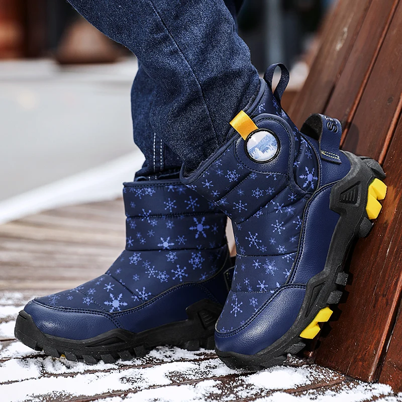 Botas de nieve impermeables niños – Cuero PU cálido invierno - imagen 2
