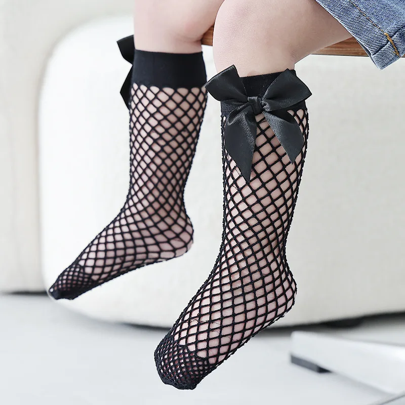 Calcetines de malla con lazo para niña – Rejilla transpirable verano - imagen 4