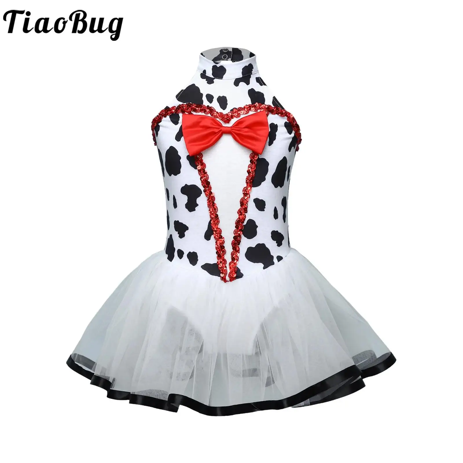 Vestido de ballet para niñas con lentejuelas sin mangas