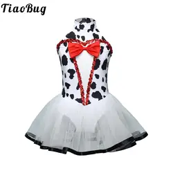 Vestido de ballet para niñas con lentejuelas sin mangas