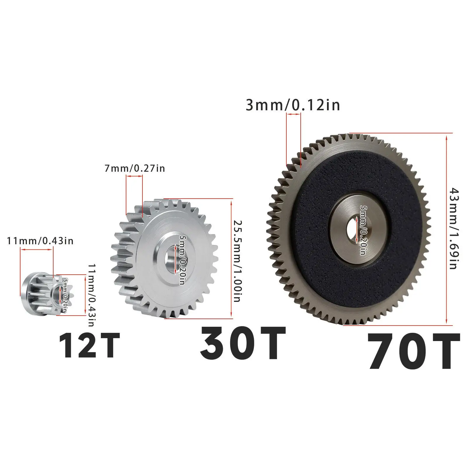 Juego de engranajes para coche RC: kit de repuesto metálico - imagen 4